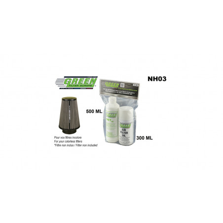 Kit d'entretien pour filtres coton Green Filter spray 0.3L + nettoyant 0.5L