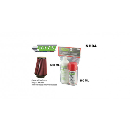 Kit d'entretien pour filtres coton Green Filter spray 0.3L + nettoyant 0.5L Kit d'entretien pour filtres coton Green Filter spray 0.3L + nettoyant 0.5L