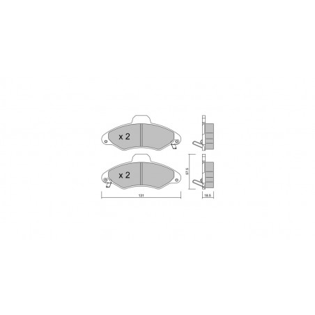 Plaquettes de frein GT2i Club Avant pour FORD Escort VII Cabrio (ALL) 3.0 V6 12V 192cv 1994-03-01-2000-08-01