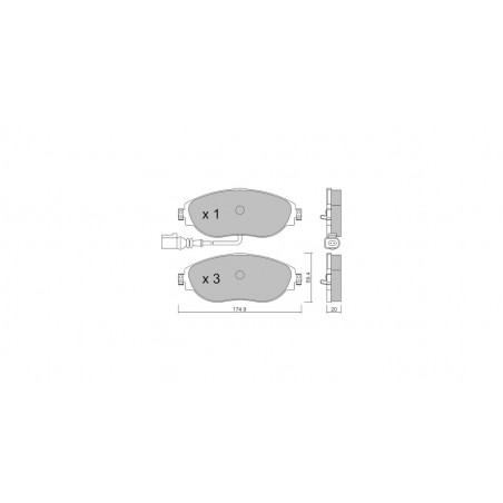 Plaquettes de frein GT2i Club Avant pour VOLKSWAGEN Golf VIII 2.0GTI, 2.0TDI, 2.0 TSI R (Disc 340mm) 2019- Etriers de frein Tr