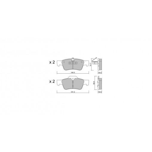 Plaquettes de frein GT2i Club Arrière pour MERCEDES BENZ Classe GL (X164) GL 500 4-matic (164.886) 388cv 2006-09-01-2012-12-01