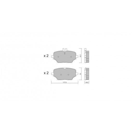 Plaquettes de frein GT2i Club Arrière pour MERCEDES BENZ GLE II (W167) GLE 350 e 4-matic (167.354) 334cv 2018-10-01-