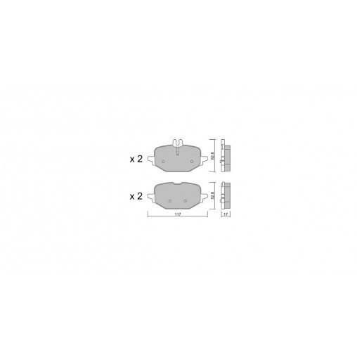 Plaquettes de frein GT2i Club Arrière pour MERCEDES BENZ Classe C V (W206) C 200 4MATIC (206.043) 204cv 2021-03-01-