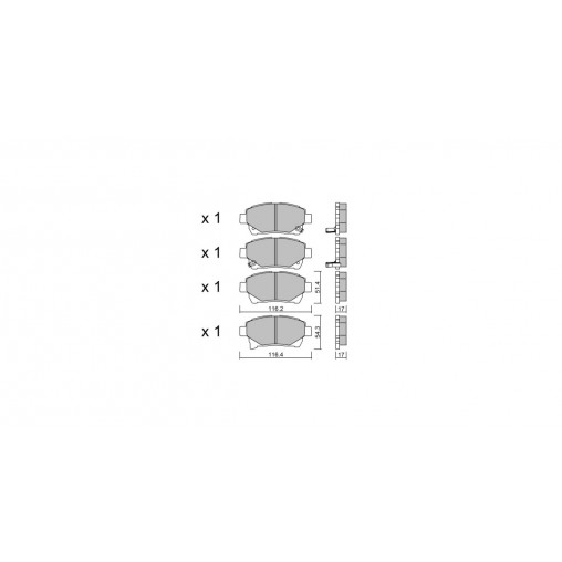 Plaquettes de frein GT2i Club Avant pour TOYOTA IQ (_J1_) 1.5 Hybrid 146cv 2009-01-01-2015-12-01