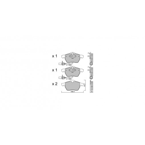 Plaquettes de frein GT2i Club Avant pour AUDI A4 - Quattro (8E-8H) 1.8i 20V T, 1.9 TDi, 2.0i TFSi 01-07 - Etriers de frein Ate