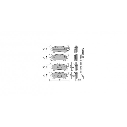 Plaquettes de frein GT2i Club Arrière pour MERCEDES BENZ Classe M I (W163) G 350 d (463.348) 245cv 1998-02-01-2005-06-01