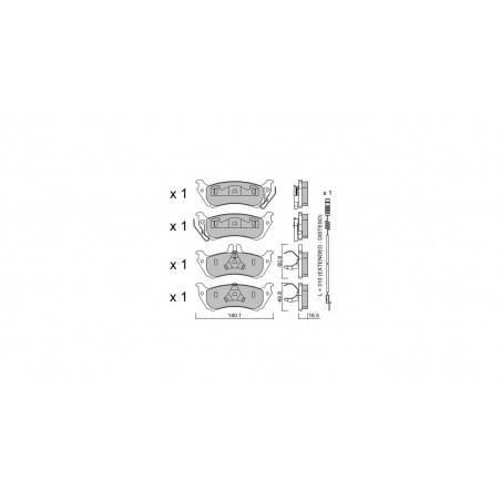 Plaquettes de frein GT2i Club Arrière pour MERCEDES BENZ Classe M I (W163) G 350 d (463.348) 245cv 1998-02-01-2005-06-01