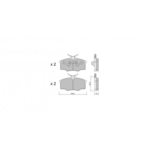 Plaquettes de frein GT2i Club Avant pour OPEL Corsa B SW (S93) 2.5 i (P19) 141cv 1998-04-01-2002-12-01