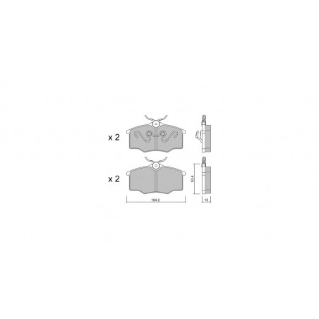 Plaquettes de frein GT2i Club Avant pour OPEL Corsa B SW (S93) 2.5 i (P19) 141cv 1998-04-01-2002-12-01