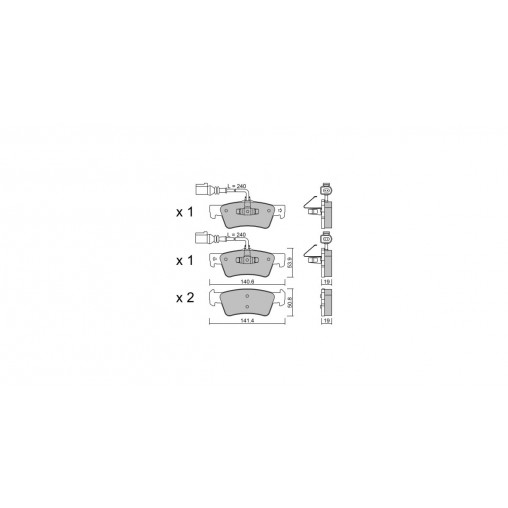 Plaquettes de frein GT2i Club Arrière pour VOLKSWAGEN Touareg I (7LA, 7L6, 7L7) 3.7 quattro 281cv 2002-10-01-2010-05-01