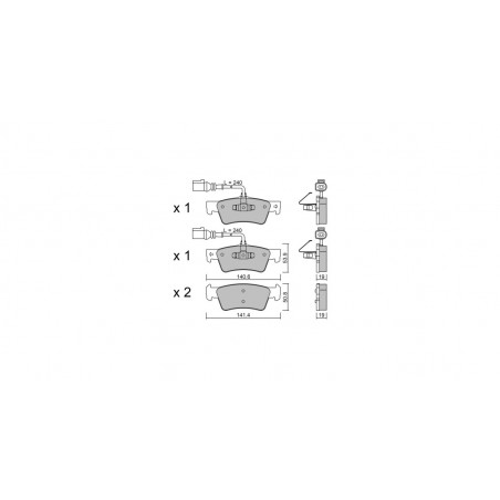 Plaquettes de frein GT2i Club Arrière pour VOLKSWAGEN Touareg I (7LA, 7L6, 7L7) 3.7 quattro 281cv 2002-10-01-2010-05-01