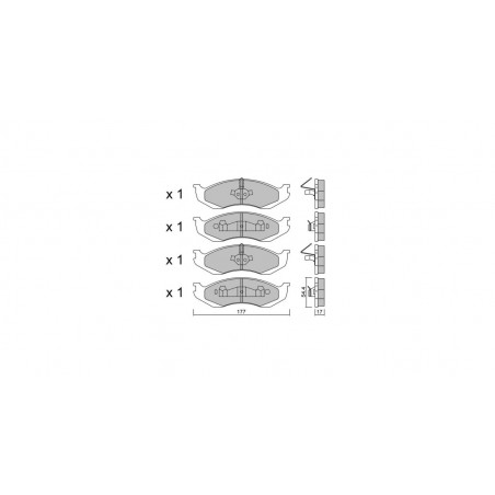 Plaquettes de frein GT2i Club Avant pour JEEP Wrangler II (TJ) 2.4i 16V, 2.5i , 4.0i 1996-06 - Etriers de frein KH