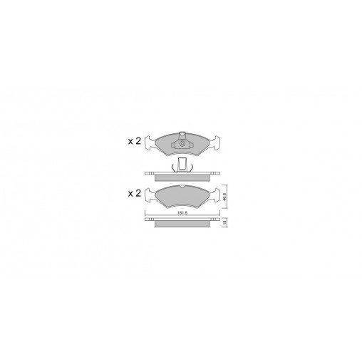 Plaquettes de frein GT2i Club Avant pour FORD Escort 1.6i XR3, 1.6i Turbo 1980-90 - Etriers de frein Ate