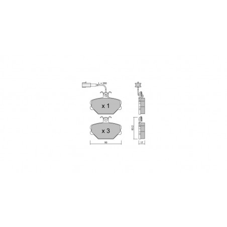 Plaquettes de frein GT2i Club Avant pour FIAT Tipo / Tempra 1.8i, 1.8i 16V, 1.9 TD, 2.0i 1988-96 - Etriers de frein Girling