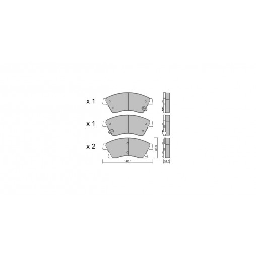 Plaquettes de frein GT2i Club Avant pour OPEL Astra J (P10) 1.4 Turbo (68) 141cv 2009-09-01-2015-10-01