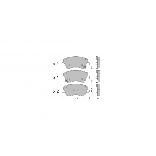 Plaquettes de frein GT2i Club Avant pour KIA Niro I 3.8 GDI 4WD 316cv 2016-09-01-