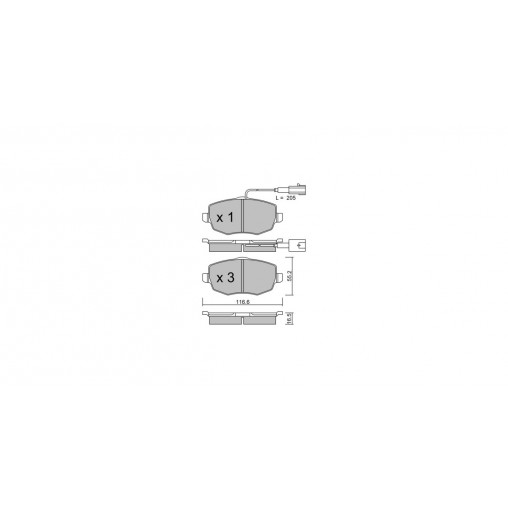 Plaquettes de frein GT2i Club Avant pour LANCIA Ypsilon I (843_) 3.0 V6 (841AXC1101) 215cv 2003-10-01-2011-12-01