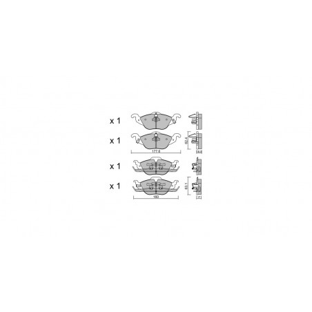 Plaquettes de frein GT2i Club Avant pour OPEL Astra G Cabrio (T98) 1.8 16V (F67) 126cv 1998-05-01-2005-10-01
