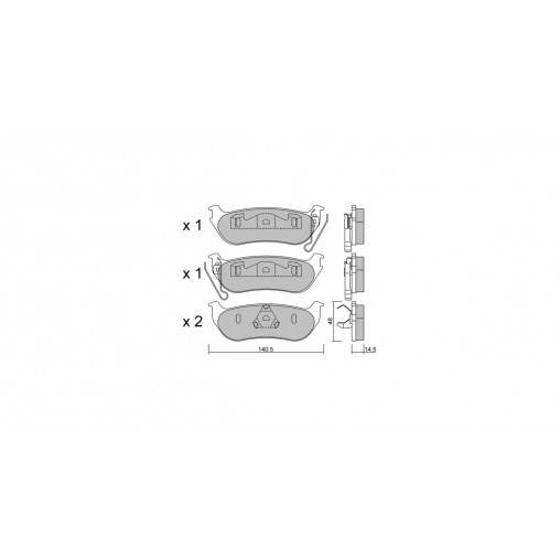 Plaquettes de frein GT2i Club Arrière pour JEEP Cherokee III (KJ)/ Liberty 3.7 4x4 214cv 2001-03-01-2008-01-01