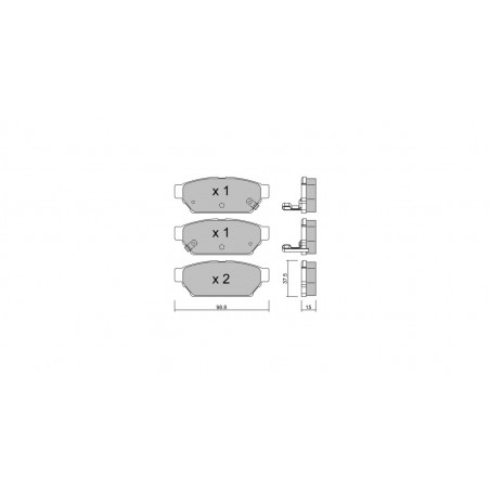 Plaquettes de frein GT2i Club Arrière pour MITSUBISHI FTO Coupe (DE_A) 2.0 (DE3A) 200cv 1994-09-01-2001-07-01