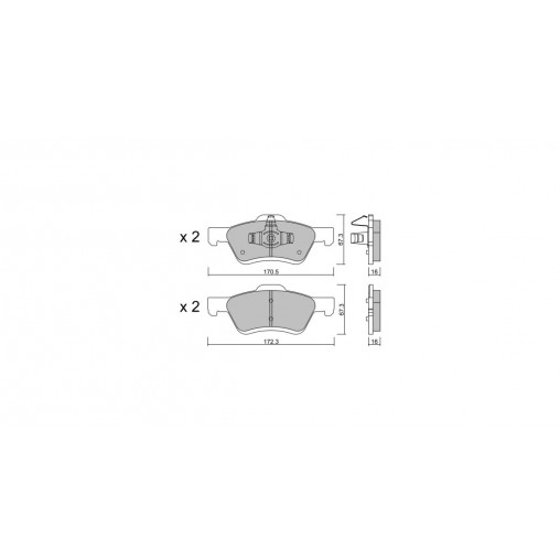 Plaquettes de frein GT2i Club Avant pour FORD Maverick II 3.0 V6 24v 244cv 2001-02-01-