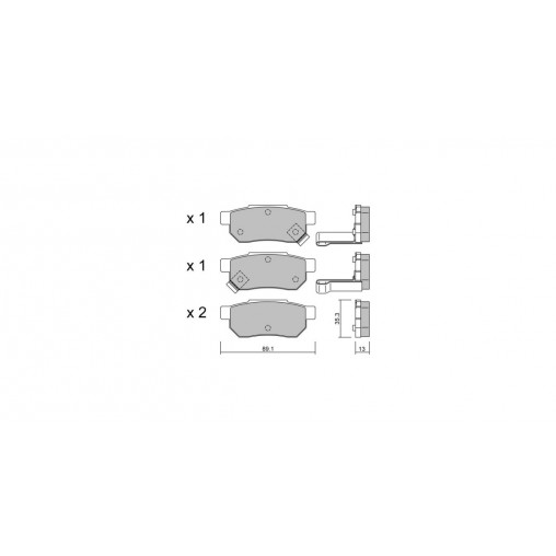 Plaquettes de frein GT2i Club Arrière pour HONDA Civic Crx (EG-EH) 1.6i 16V 160 hp 1992-98 - Etriers de frein Akebono