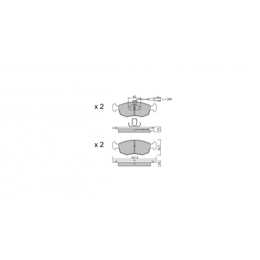Plaquettes de frein GT2i Club Avant pour LANCIA Dedra (835_) 1.7 TD 70cv 1989-01-01-1999-07-01