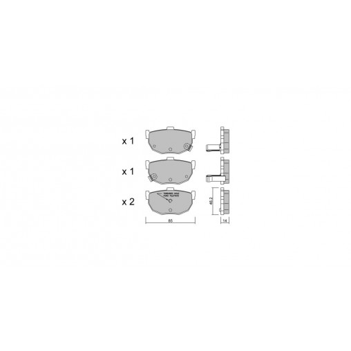 Plaquettes de frein GT2i Club Arrière pour NISSAN 300 ZX I (Z31)/ Fairlady Z 3.0 Turbo 229cv 1984-01-01-1990-10-01