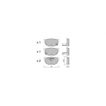 Plaquettes de frein GT2i Club Arrière pour NISSAN 300 ZX I (Z31)/ Fairlady Z 3.0 Turbo 229cv 1984-01-01-1990-10-01