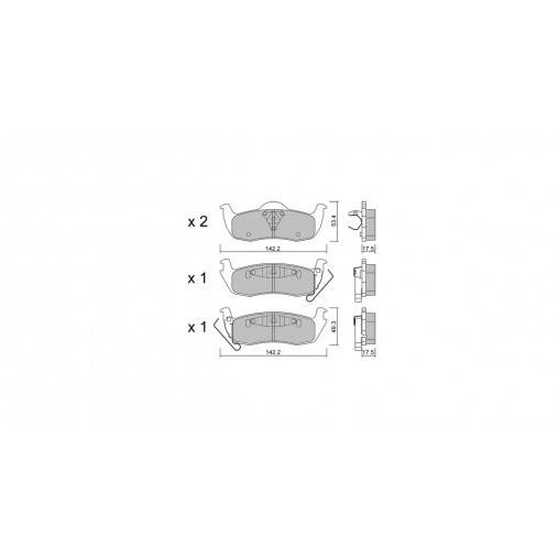 Plaquettes de frein GT2i Club Arrière pour JEEP Grand Cherokee III (WH, WK) 5.7 V8 4x4 366cv 2004-10-01-2011-10-01