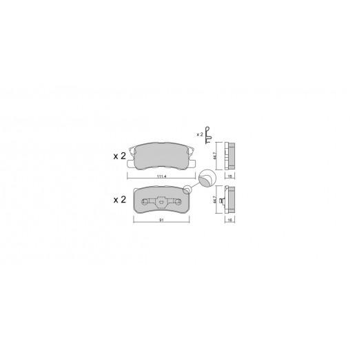 Plaquettes de frein GT2i Club Arrière pour LANCIA Flavia Cabrio (JS_) 2.4 176cv 2012-03-01-2014-12-01 Plaquettes de frein GT2i Club Arrière pour LANCIA Flavia Cabrio (JS_) 2.4 176cv 2012-03-01-2014-12-01