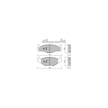 Plaquettes de frein GT2i Club Avant pour VOLKSWAGEN Polo II Coupe (86C, 80) 1600 4x4 86cv 1981-10-01-1994-09-01