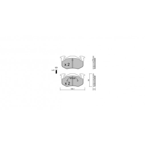 Plaquettes de frein GT2i Club Arrière pour RENAULT Clio I 1.8i 16V, 2.0i 16V Williams 1990-98 - Etriers de frein Bendix