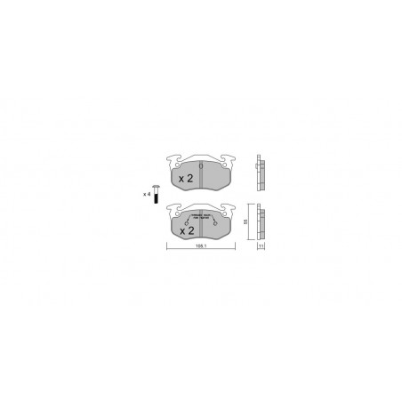 Plaquettes de frein GT2i Club Arrière pour RENAULT Clio I 1.8i 16V, 2.0i 16V Williams 1990-98 - Etriers de frein Bendix
