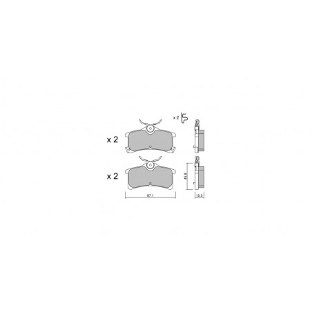 Plaquettes de frein GT2i Club Arrière pour TOYOTA Avensis I Liftback (_T22_) 2.0 VVTi (AZT250_) 155cv 1997-09-01-2003-02-01