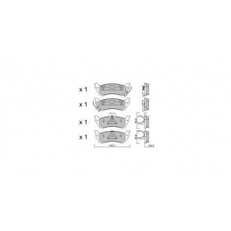 Plaquettes de frein GT2i Club Arrière pour MERCEDES BENZ Classe M I (W163) ML 320 (163.154) 218cv 1998-02-01-2005-06-01