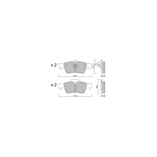 Plaquettes de frein GT2i Club Arrière pour MERCEDES BENZ Classe S VI (W221) S 500 CGI 4-matic 436cv 2005-10-01-2013-12-01