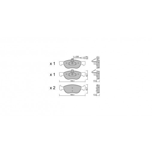 Plaquettes de frein GT2i Club Avant pour FIAT Brava (182_) 1.8 16V 131cv 1995-10-01-2002-12-01