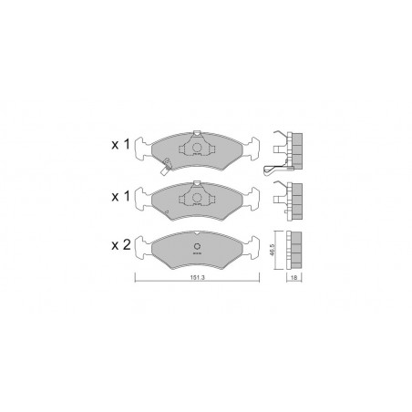 Plaquettes de frein GT2i Club Avant pour KIA Sephia (FA) / Mentor 1.8 i 16V 112cv 1995-01-01-1997-10-01