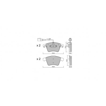 Plaquettes de frein GT2i Club Avant pour VOLKSWAGEN Touareg I (7LA, 7L6, 7L7) 2.0 TFSI quattro 200cv 2002-10-01-2010-05-01
