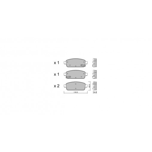 Plaquettes de frein GT2i Club Arrière pour OPEL Zafira C (P12)/ Zafira Tourer C 2.0 (08) 281cv 2011-10-01-