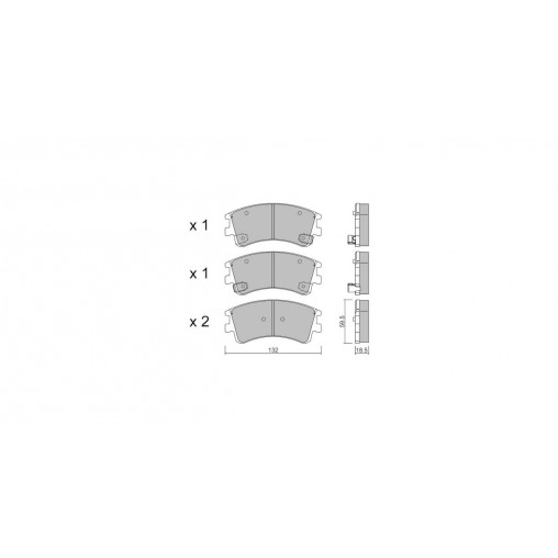 Plaquettes de frein GT2i Club Avant pour MAZDA 6 I Hatchback (GG) / Atenza 2.3 278cv 2002-08-01-2007-12-01
