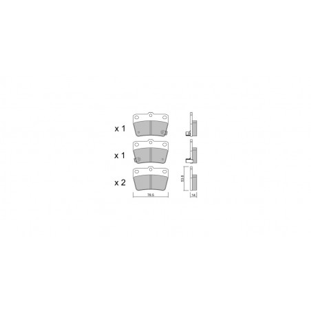 Plaquettes de frein GT2i Club Arrière pour TOYOTA Rav 4 II (_A2_) 3.5 4WD 200cv 2000-05-01-2005-11-01