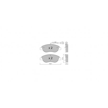 Plaquettes de frein GT2i Club Avant pour ALFA ROMEO Mito 1.3 JTDm, 1.4i 16V Turbo, 1.6 JTDM 08-18 - Etriers de frein Bosch