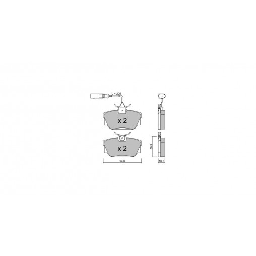 Plaquettes de frein GT2i Club Arrière pour SEAT Alhambra I (7V8, 7V9) 2.8 V6 4motion 204cv 1996-01-01-2010-03-01
