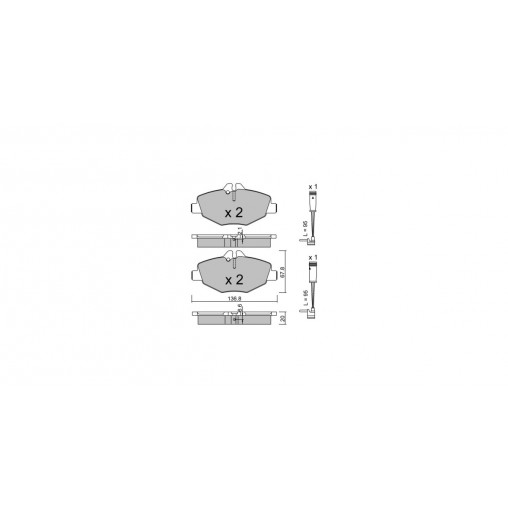 Plaquettes de frein GT2i Club Avant pour MERCEDES BENZ Classe E III T-Model (S211) S 55 AMG 361cv 2003-03-01-2009-07-01