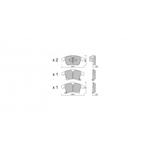 Plaquettes de frein GT2i Club Avant pour FORD Mondeo V Sedan (CD) / Fusion 2.0 EcoBoost 4x4 244cv 2012-09-01-