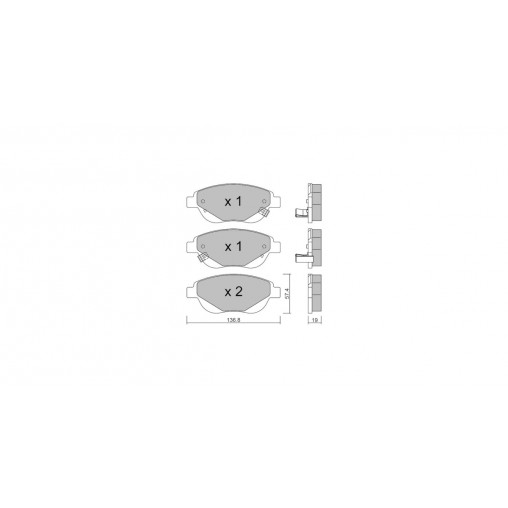 Plaquettes de frein GT2i Club Avant pour FIAT 500 II L (351_, 352_) 1.6 D Multijet 105cv 2012-09-01-