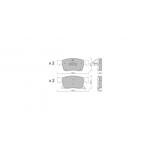 Plaquettes de frein GT2i Club Avant pour OPEL Astra K (B16) 1.6 Turbo (68) 200cv 2015-06-01-