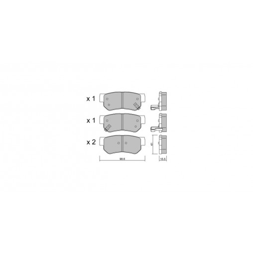Plaquettes de frein GT2i Club Arrière pour HYUNDAI Trajet (FO) 3.3 270cv 1999-01-01-2008-07-01